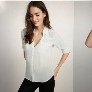 Express “Essential Stretch” White Button Down